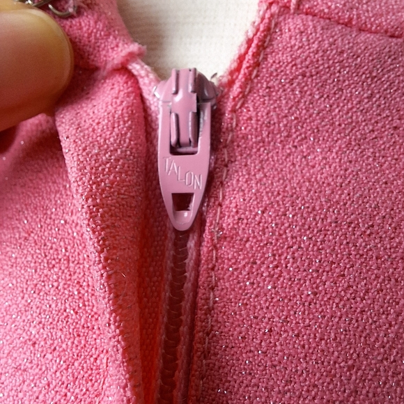 Vintage 60s 70s Pink Metallic Long Sleeve Maxi Dress Sz Small Hippie Disco Boho - Picture 9 of 10